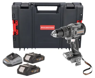 Imagen del producto de Taladro atornillador a batería Procraft Industrial CD20B-BB de 20 V, 150 Nm, sin escobillas + 2 baterías de 2,0 Ah + cargador + maletín RHINO