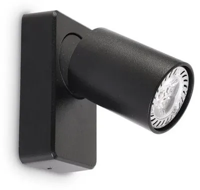 Productafbeelding van Moderne wandlamp Rudy, metaal, zwart, 1 lichtpunt, 7W, 3000K, warm licht
