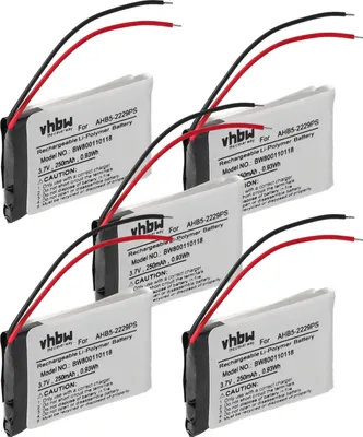 Produktbild von vhbw 5x Akku kompatibel mit Jabra Pro 923, 920, 935, 930, 900 Wireless Headset Kopfhörer (250 mAh, 3,7 V, Li-Polymer)