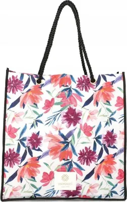 Immagine prodotto di MONNARI Borsa shopping grande da donna, formato A4, con motivo floreale, bianca