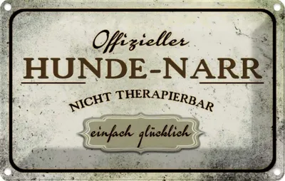 Produktbild von vianmo Blechschild 20x30 cm Hunde-Narr nicht therapierbar Tier Haustier Hund