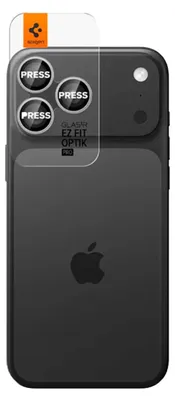 Obrázok produktu pre Spigen Optik Pro EZ Fit, Apple, iPhone 17 Pro, Odolné proti pádu, Odolné proti poškriabaniu, Strieborná, 2 kusov