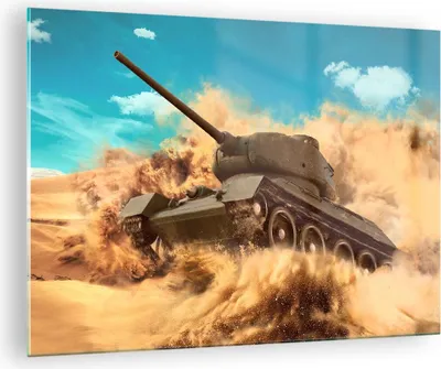 Produktbild von Bilder auf glas - Panzer Poligon Feld - 70x50cm - Glasbilder - Wandbilder - Kunstdruck - zum Aufhängen bereit - Wanddekoration aus Glas - Glas Bilder - Wandbild auf Glas - Einteilig - GAA70x50-3814