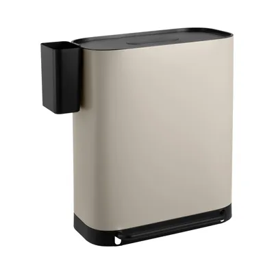 Image de SVITA MLT2X30 Poubelle à pédale 60l 2 compartiments avec couvercle Taupe