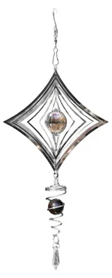 Produktbild von 3D-Windspiel aus hochreflektierendem Metall zur Vogelabwehr – Verheddert Vögel. Spiegelndes, hängendes Herz-Schmetterlings-Windspiel für Garten, Terrasse und Balkon.