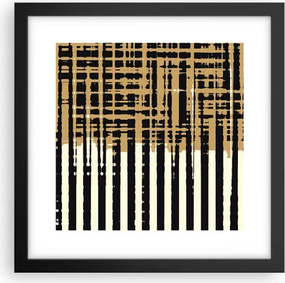 Produktbild von Gerahmtes Poster - Schwarzer Rahmen - Abstraktion Weiß Gürtel - 30x30 cm - Wand Bild - Wanddeko - Wandbilder - Kunstposter - Wandposter - Bilderrahmen - Bilder - Kunstdruck - P2BAC30x30-4857