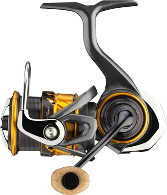 A studio product shot of a fishing reel.