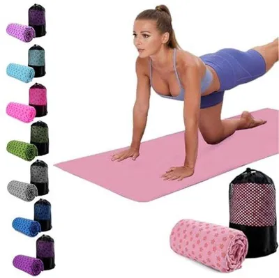 Produktbild von Famanu Yogahandtuch z sweatabsorbierend und rutschfest - schnell trocknend mit Tragetasche für Yoga, Pilates und Fitness