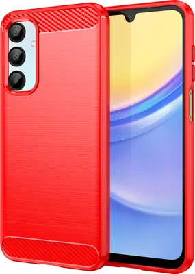 Produktbild von Hülle für Samsung Galaxy A16 5G/4G Carbon-Faser Weich TPU Silikon Stoßfest Handyhülle Rot