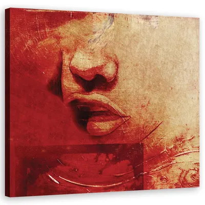 Produktbild von Leinwandbild menschen - rot 50x50 cm Feeby rot wandbild bereit zum aufhängen