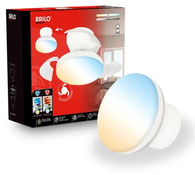 Immagine prodotto di Briloner Ventilatore da soffitto con luce telecomando Ø44 cm 15W 1750lm 3000K–6500K da bianco caldo a luce diurna motore DC bianco - Ventilatore Lampada camera da letto