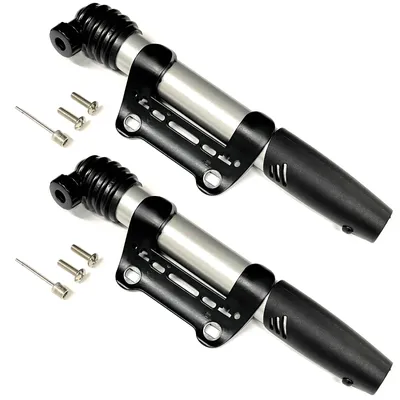 Produktbild von 2er Set Fahrrad Luftpumpe Inkl. Rahmenbefestigung & Ventilnadel Handpumpe Ballpumpe Mini Fahrradpumpe Handluftpumpe