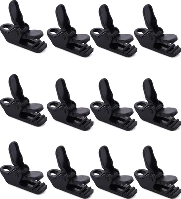 Produktbild von Planenclip, Zeltclip, Kunststoffclip, 12 Klammern, Kunststoff-Zeltplanenclips, Zeltschnapper für Camping, Überdachungsklemme, schwarze Planenclips, Markisen für Outdoor-Aktivitäten,