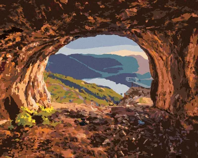 Zdjęcie produktu dla Zuty - Diamond Painting - VIEW FROM THE CAVE, 40x50 cm, naciągnięte płótno na ramę