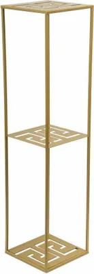 Zdjęcie produktu dla HowHomely Nowoczesny stojak na rośliny z 3 półkami, metalowy kwietnik złoty 100 cm wysokości - stojak na kwiaty do domu