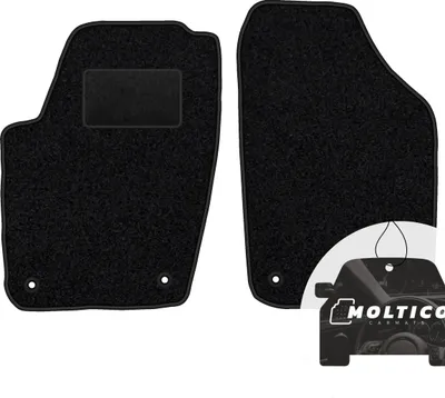 Produktbild von moto-MOLTICO Vorne Fußmatten Auto Velours Autoteppiche Schwarz Automatten Set 2-teilig passend für VW Polo IV 2001-2009