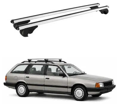 Image de Barres de toit Transversales pour Audi 100 Avant 1983-1991 Aluminium Gris 2x, Image générée par une IA