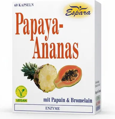 Produktbild von Espara Papaya Ananas Kapseln, 60 Stück, Nahrungsergänzung