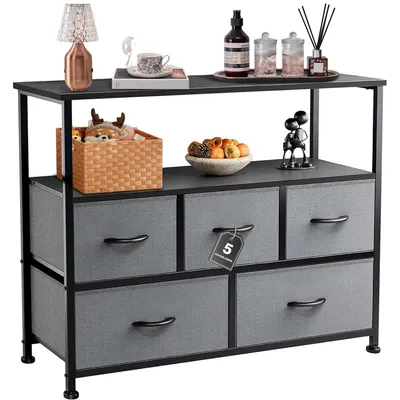 Produktbild von Kommode TV-Schrank mit 5 Schubladen Sideboard Lowboard TV Board (Flure und Restaurants), Multifunktionaler Sideboard Geeignet Für Schlafzimmer Wohnzim