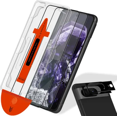 Produktbild von 2-Pack Google Pixel 8 Displayschutz & 2-Pack Linsenschutz - Gehärtetes Glas | [Automatische Installation] - Blasenfrei