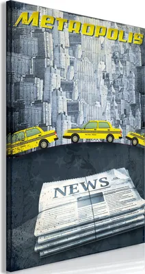 Produktbild von Italienischer Leinwand Leinwandbild - Metropolis (1 Part) Vertical 60x90 cm Text d-A-0099-b-a