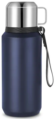Thermosflasche 800 ml Edelstahl mit Becher, blau