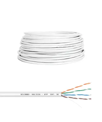 Produktbild von Vultech LAN Kabel Cat5E UTP 50 Meter Gigabit 1000 Mbit/s Weiß für Ethernet Netzwerk