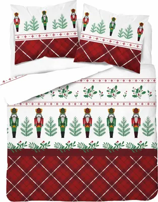 Produktbild von Flanell-Bettwäscheset 220x200 WEIHNACHTEN Nussknacker
