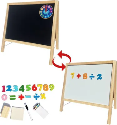 Produktbild von Tischtafel Kinder 24 teilig Lernspielzeug Tafel Tisch 2in1 Spielzeug Motorik 42,5x43 cm (HxB)