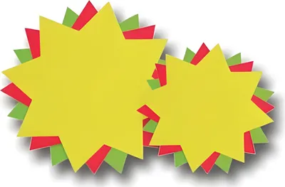 Produktbild von Folia - Folia etiketten in fluokarton 18 cm fluo geel (sterren)