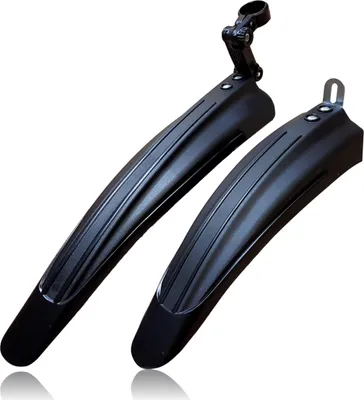 Image de Kit garde-boue avant & arrière | Garde-boue plastique anti-éclaboussures pour VTT | Bavettes pour vélos | Couleur [noir] - Protection de roue universelle | Garde-boue vélo de course