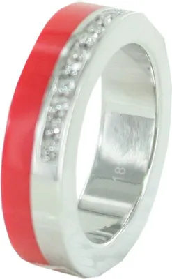 Produktbild von Esprit Damen Ring Edelstahl Marin 68 glam  silber / rot ESRG11565K, Ringgröße:57 (18.1 mm Ø)