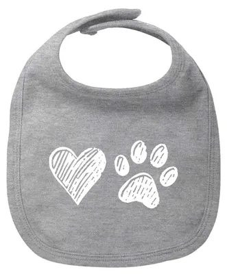Produktbild von Huuraa Baby Lätzchen Herz Tapse Heather Grey Klettverschluss  Baumwolle Latz Geschenkidee