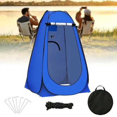 Produktbild von CLIPOP Pop up Zelt, Duschzelt mit Tragetasche, Tragbares Umkleidezelt für Outdoor, Camping, 120x120x190 cm, Blau