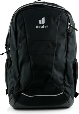 A black Deuter backpack is shown against a white background.