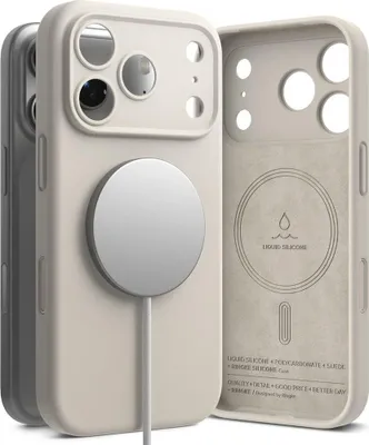 Zdjęcie produktu dla Etui Ringke Silicone Magnetic Magsafe Na Iphone 17 Pro - Beżowe