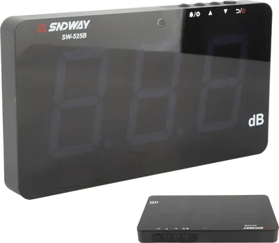 Obrázek produktu pro 9,6" LCD digitální měřič hladiny zvuku s napájením přes USB, nástěnný, hlukoměr 30-130 dB