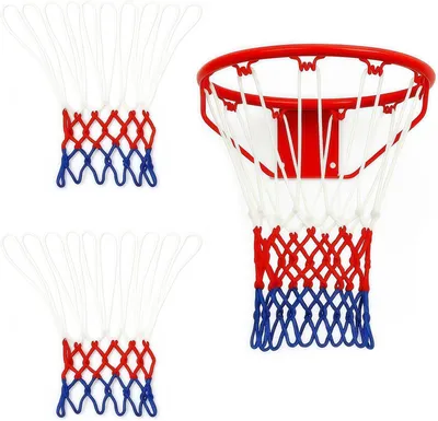 Imagen del producto de Conjunto de redes de baloncesto, 2 unidades, resistentes a la intemperie, con 12 ojales, para uso en interiores y exteriores