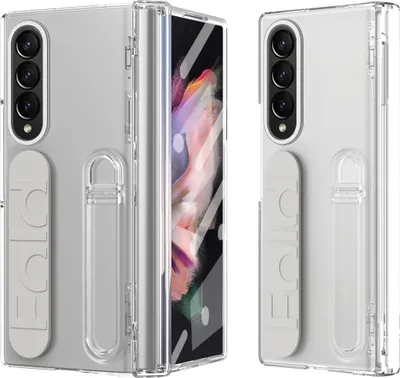 Produktbild von Hülle für Samsung Galaxy Z Fold 3 Armbandtasche mit Scharnierschutz, Eingebautem Displayschutz, Griff, Ständer Handyhülle Klar