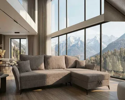 Produktbild von Cammarata Nordelo Universal-Ecksofa, links/rechts, 182x262x100 cm, Schlaffunktion 150x240 cm, Jaguar-Stoff 07 Braun