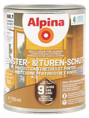 Produktbild von Alpina Fenster- und Türenlasur 0,75L teak