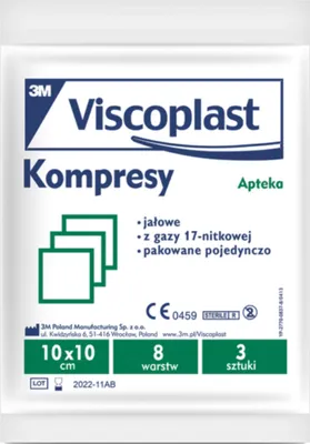 Imagen del producto de Compresas estériles, 17 hilos, 8 capas, 10 x 10 cm, paquete de 3 unidades