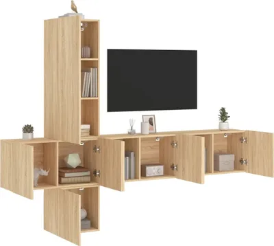Produktbild von 5-tlg. Wohnwand Sonoma-Eiche Holzwerkstoff 3216459