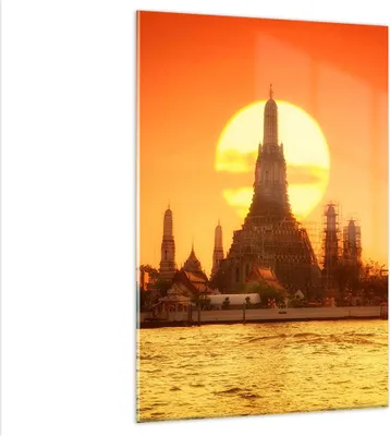 Produktbild von Bilder auf glas - Einteilig - Tempel Asien - 80x120cm - Glasbilder - Wandbilder - Bilder - zum Aufhängen bereit - Wanddekoration aus Glas - Glas Bilder - Wandbild auf Glas - GPA80x120-3420