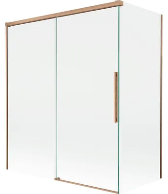 Obrázek produktu pro Mexen Rox vanová zástěna 2-křídlová posuvná 140 + 70 x 150 cm, transparentní, kartáčovaná měď - 8C9-140-070-65-00