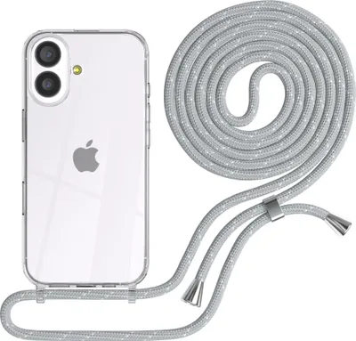 Produktbild von EAZY CASE Handykette mit Hülle für Apple iPhone 17 Backcover Handykette, zum Umhängen in Hellgrau