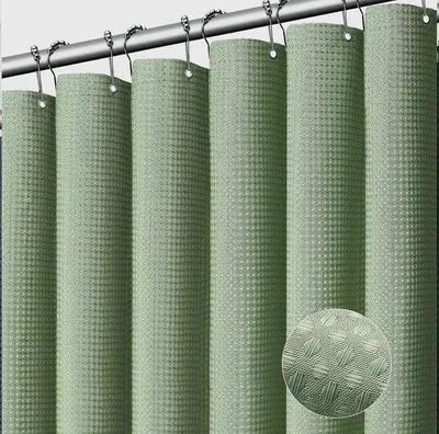 Obrázek produktu pro sprchový závěs s vaflovým vzorem, polyester, voděodolný, oboustranný, pratelný, koupelnový závěs