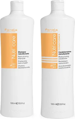 Obrázok produktu pre Fanola Nutri Care Restructuring Shampoo 1000ml + Fanola Nutri Care Restructuring Conditioner 1000ml