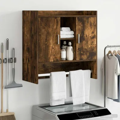 Productafbeelding van Maison Exclusive - Wandplank met wandbeugel, gerookt eikenhout, 80 x 36 x 80 cm