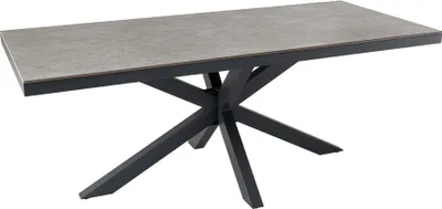 Produktbild von riess-ambiente Outdoor Esstisch GALAXIE 160cm hellgrau Keramik anthrazit Aluminium wetterfest Esszimmertisch Tisch Gartentisch